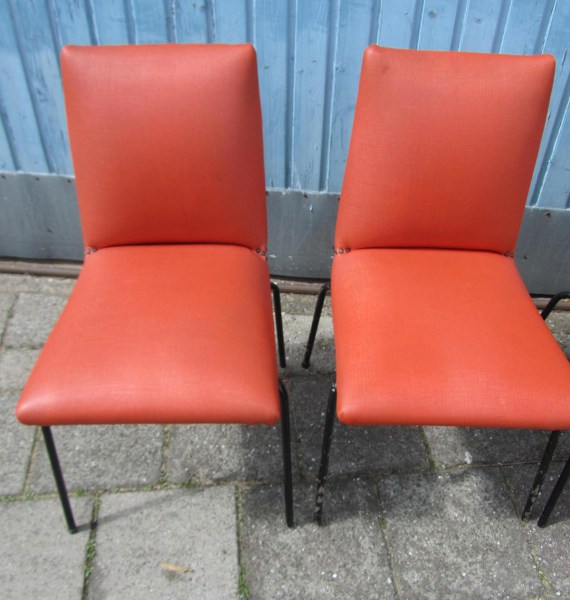 4 franse retro vintage skai stoelen